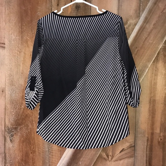 CALVIN Klein Black And White Blouse Size Xs - Picture 2 of 3